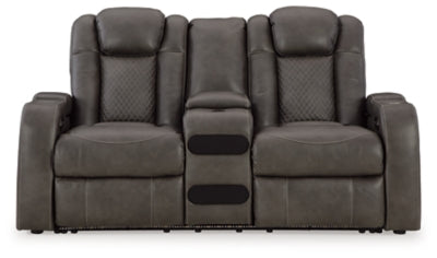 Fyne-Dyme Power Reclining Loveseat with Console - Furniture City (CA)l