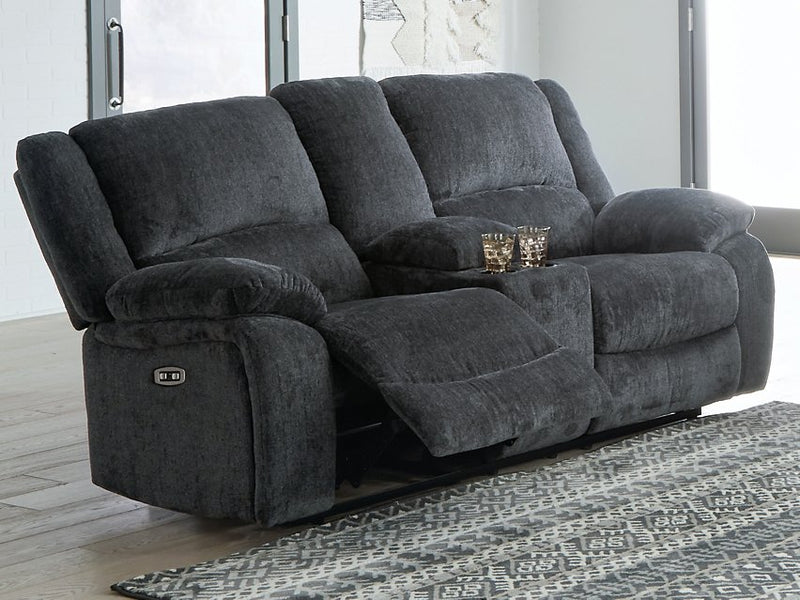 Draycoll Power Reclining Loveseat with Console - Furniture City (CA)l