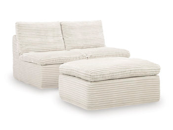 Fannin Armless Chair with Ottoman - Furniture City (CA)l