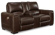Alessandro Power Reclining Loveseat with Console - Furniture City (CA)l