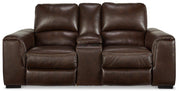 Alessandro Power Reclining Loveseat with Console - Furniture City (CA)l