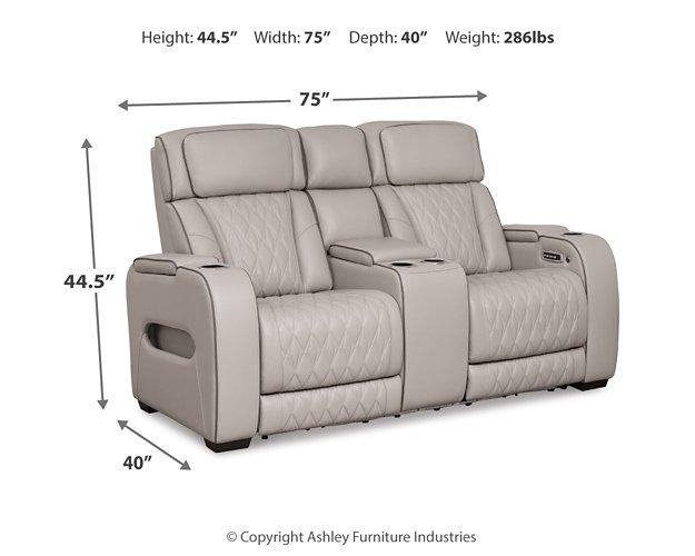 Boyington Power Reclining Loveseat with Console - Furniture City (CA)l
