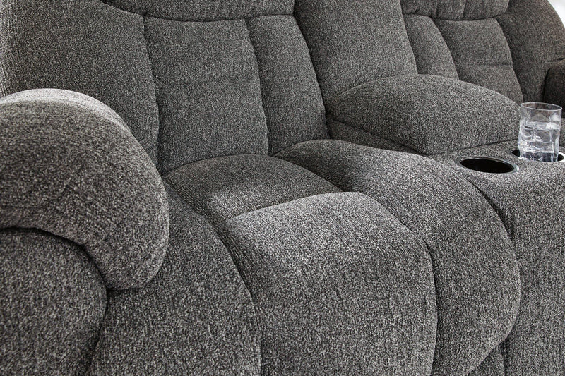 Foreside Reclining Loveseat with Console - Furniture City (CA)l