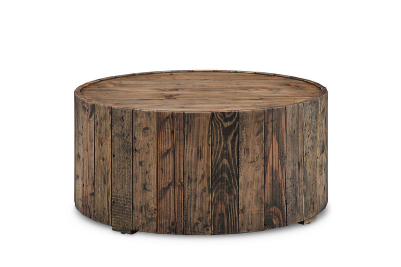 Magnussen Furniture Dakota Round Cocktail Table in Rustic Pine - Furniture City (CA)l