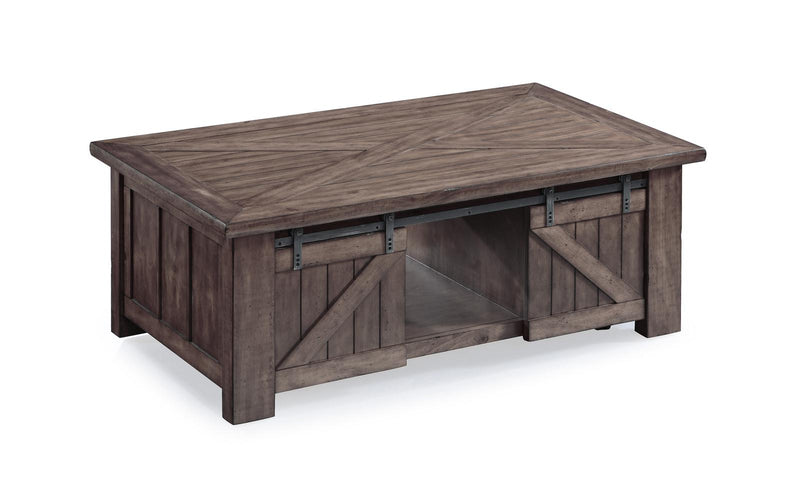 Magnussen Furniture Garrett Rectangular Lift-Top Cocktail Table w/casters in Weathered Charcoal - Furniture City (CA)l