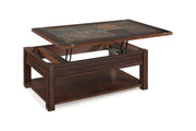 Magnussen Furniture Roanoke Rectangular Lift Top Cocktail Table in Cherry and Slate - Furniture City (CA)l