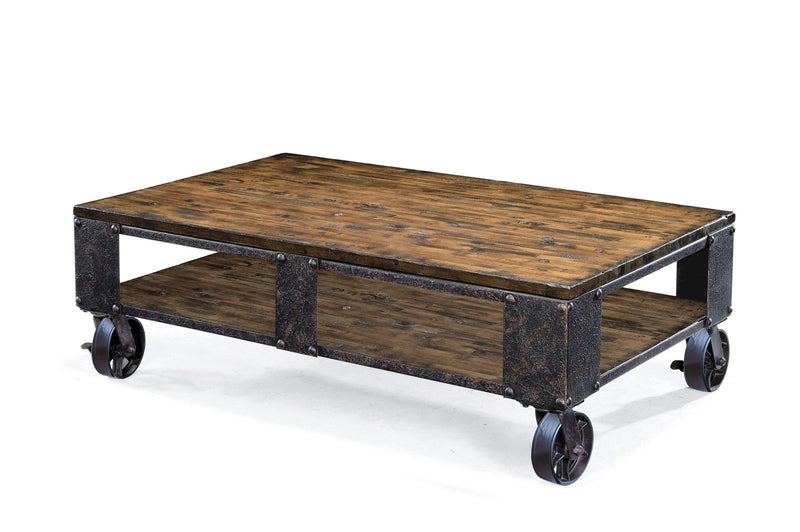 Magnussen Pinebrook Rectangular Cocktail Table in Distressed Natural Pine - Furniture City (CA)l