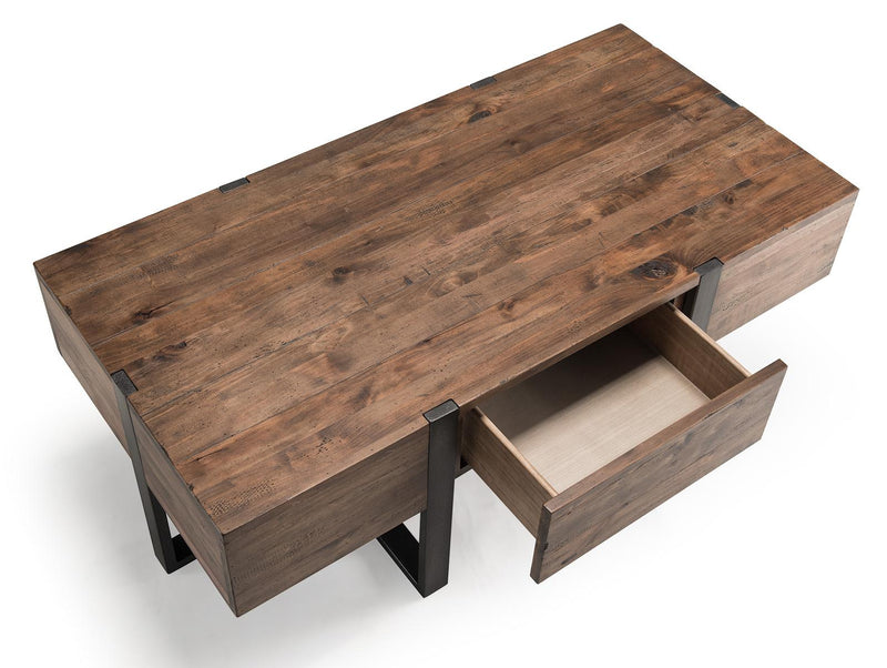 Magnussen Prescott Rectangular Cocktail Table in Rustic Honey - Furniture City (CA)l