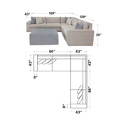 MOD 520 L shape Sectional 3pc - Furniture City (CA)l