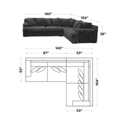 MOD L Shape 2pc sectional #973 - Furniture City (CA)l