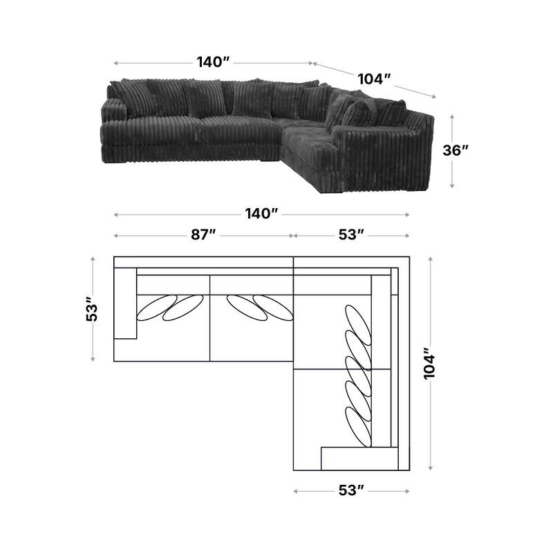 MOD L Shape 2pc sectional #973 - Furniture City (CA)l