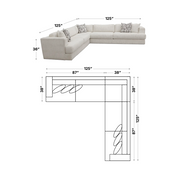 Low profile 3pc L shape sectional, MOD #1200 - Furniture City (CA)l