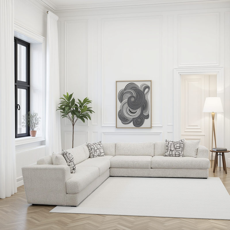 Low profile 3pc L shape sectional, MOD #1200 - Furniture City (CA)l