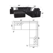 3 Pc Sectional Corduroy Fabric - Furniture City (CA)l
