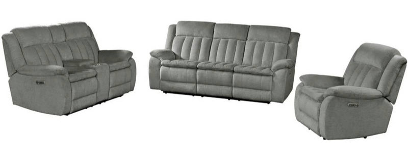 Parker House Furniture Cuddler Power Console Loveseat in Laurel Dove - Furniture City (CA)l