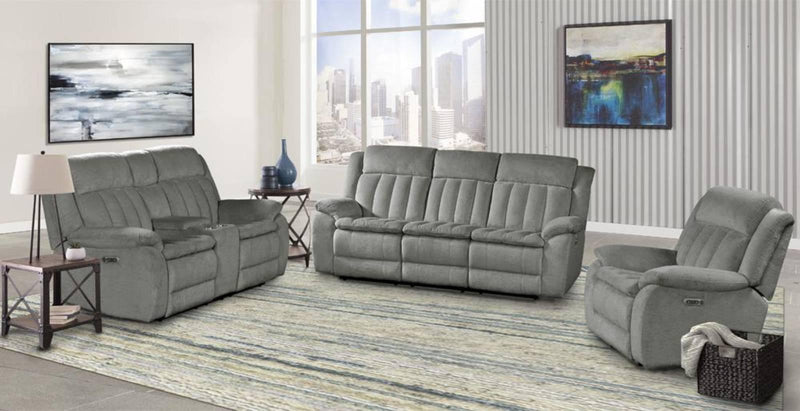 Parker House Furniture Cuddler Power Console Loveseat in Laurel Dove - Furniture City (CA)l