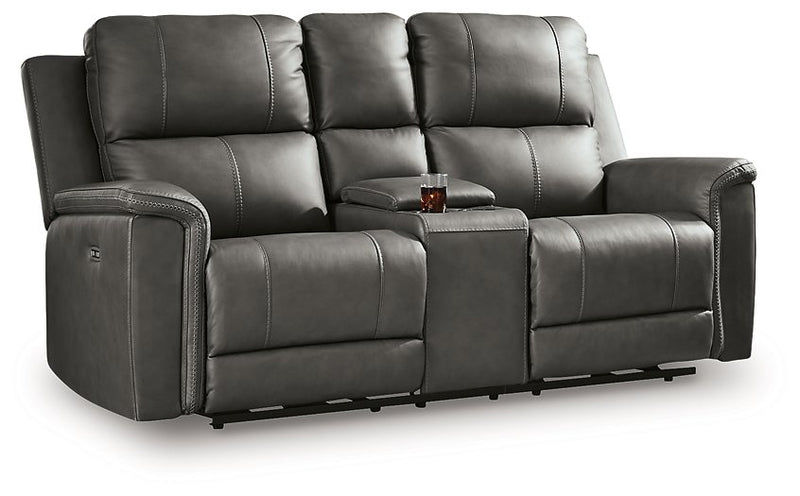 Bleckley Power Reclining Loveseat with Console - Furniture City (CA)l