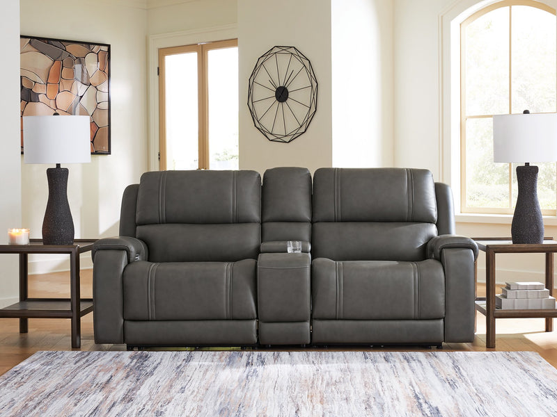 5Z - Pittson Power Reclining Sectional Loveseat with Console - Furniture City (CA)l