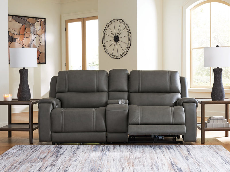5Z - Pittson Power Reclining Sectional Loveseat with Console - Furniture City (CA)l