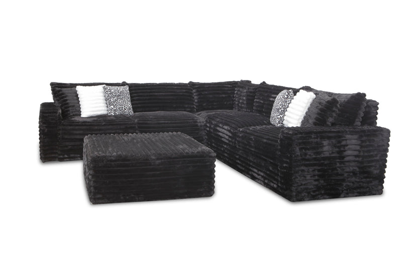 3 Pc Sectional Corduroy Fabric - Furniture City (CA)l