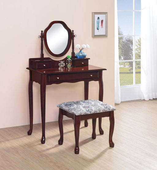 Traditional Brown-Red Vanity Set Vanity Furniture City Furniture City (CA)l