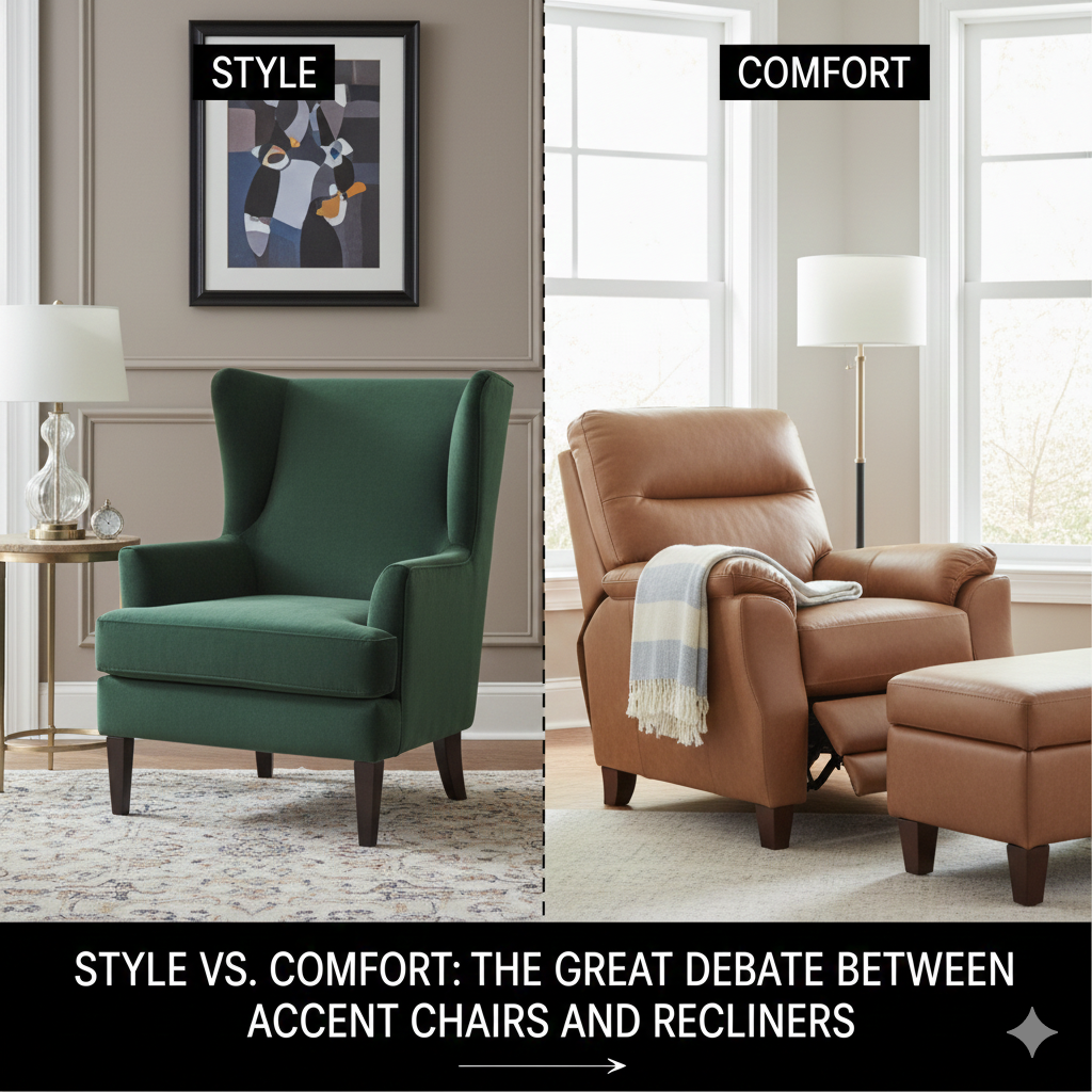 Style vs. Comfort: The Great Debate Between Accent Chairs and Recliners