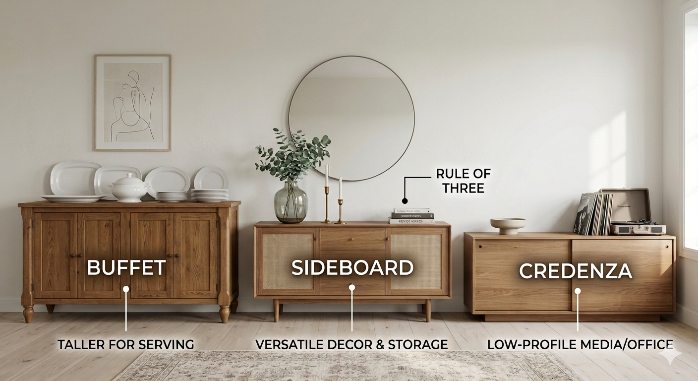 Sideboard, Buffet, or Credenza: What’s the Real Difference?