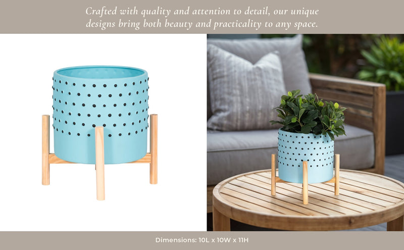 10-dotted-planter-w-wood-stand-blue-11
