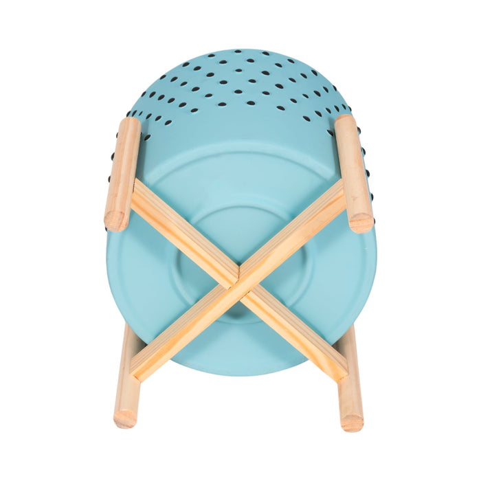 10-dotted-planter-w-wood-stand-blue-7