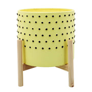10-dotted-planter-w-wood-stand-yellow-1
