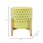 10-dotted-planter-w-wood-stand-yellow-3