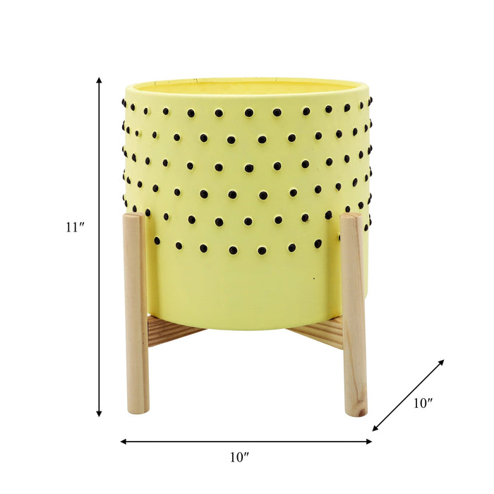 10-dotted-planter-w-wood-stand-yellow-3