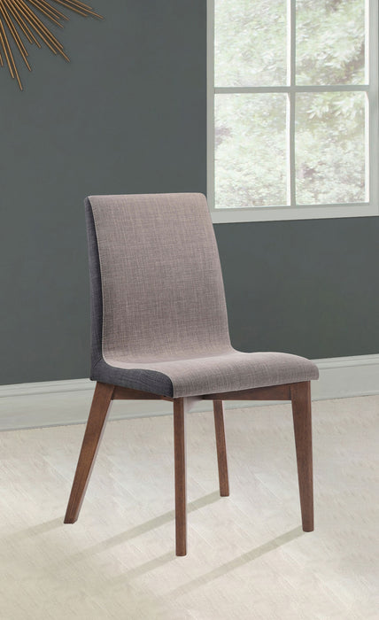 Redbridge Upholstered Side Chairs Grey and Natural Walnut (Set of 2)