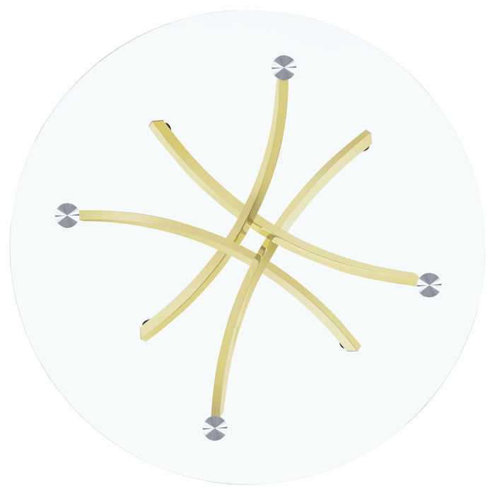 Beckham Round Dining Table Chrome and Clear