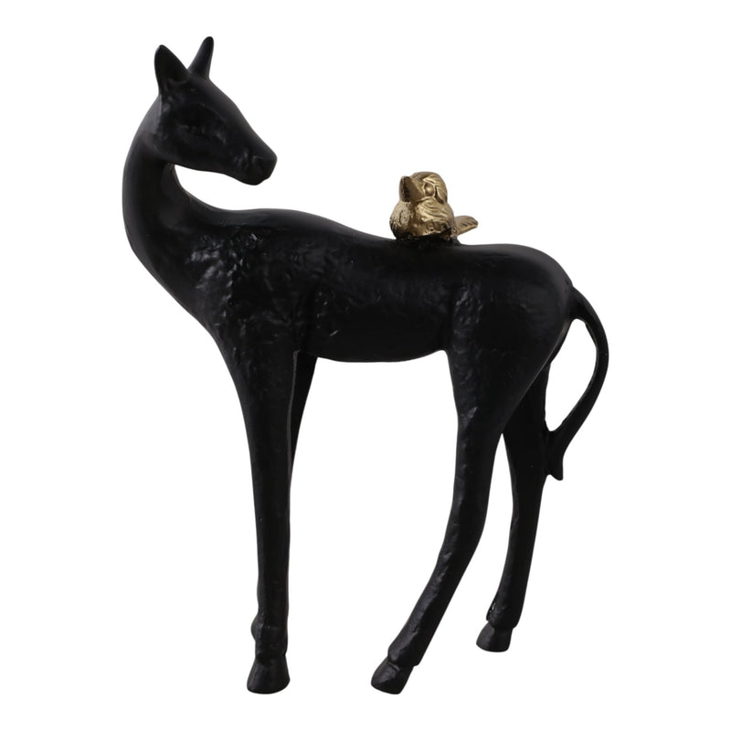 10x8-bird-perched-on-horses-back-black-gold-1