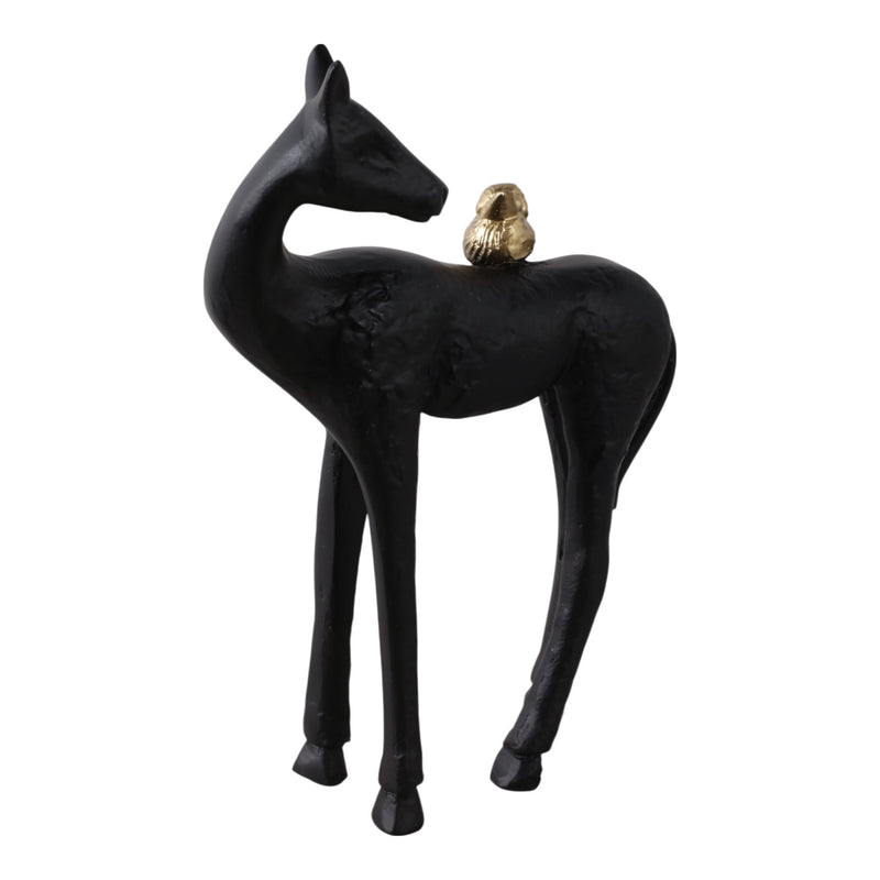 10x8-bird-perched-on-horses-back-black-gold-2
