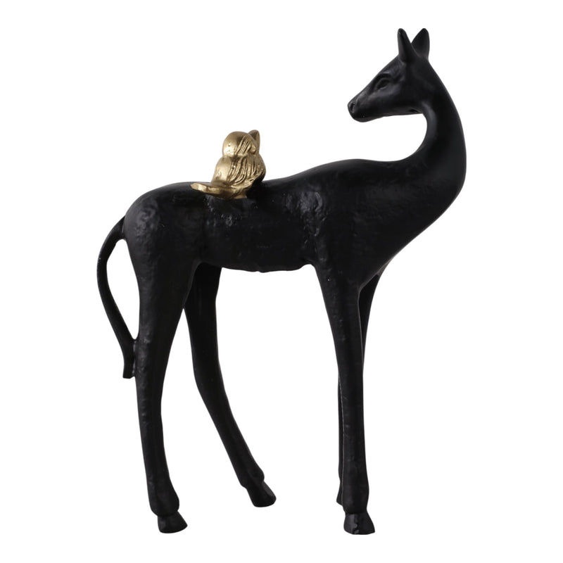 10x8-bird-perched-on-horses-back-black-gold-4