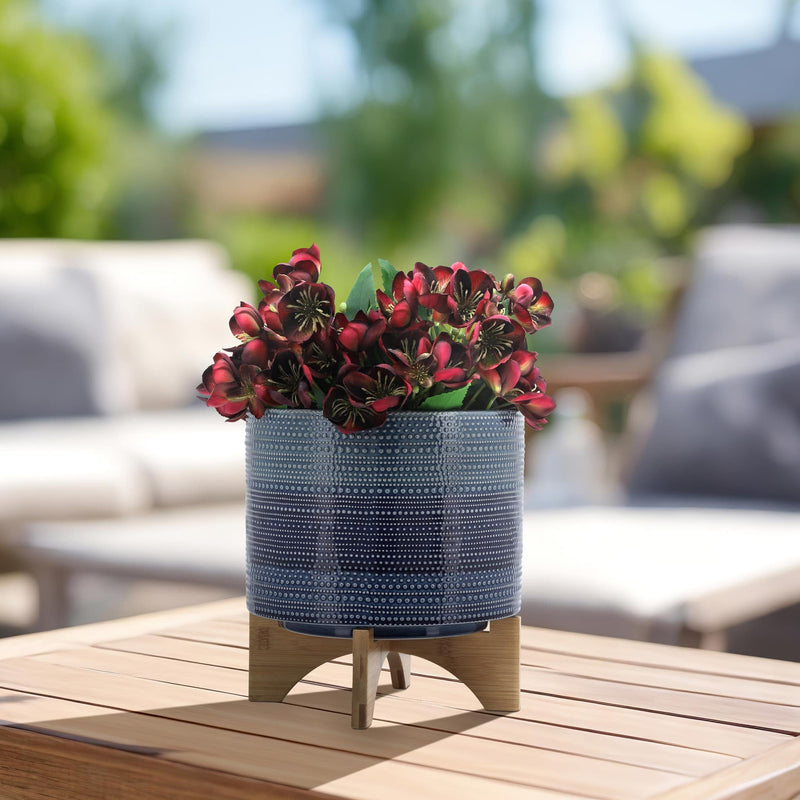 11-dotted-planter-w-wood-stand-blue-12