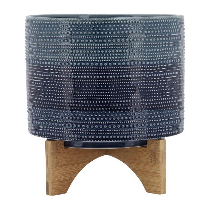 11-dotted-planter-w-wood-stand-blue-1
