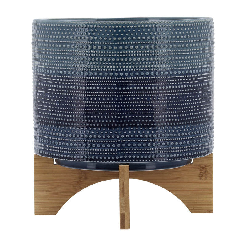 11-dotted-planter-w-wood-stand-blue-2