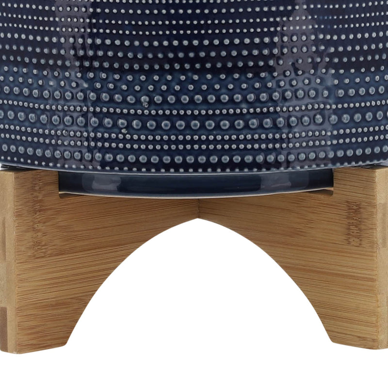 11-dotted-planter-w-wood-stand-blue-7