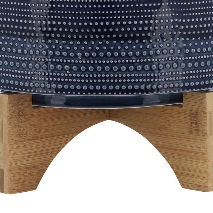 11-dotted-planter-w-wood-stand-blue-7