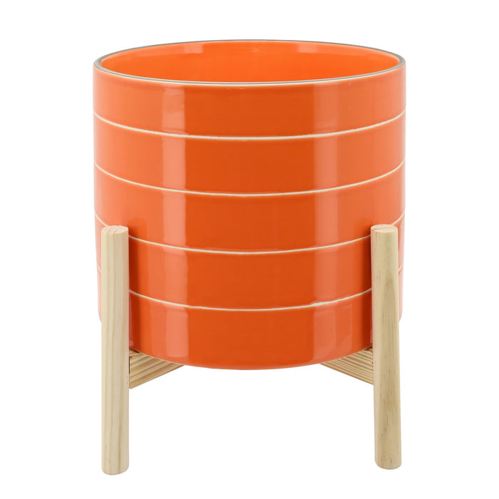 11-striped-planter-w-wood-stand-orange-1