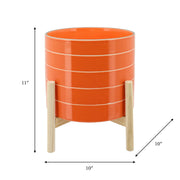 11-striped-planter-w-wood-stand-orange-3