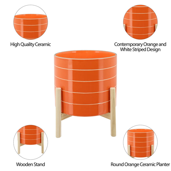 11-striped-planter-w-wood-stand-orange-4