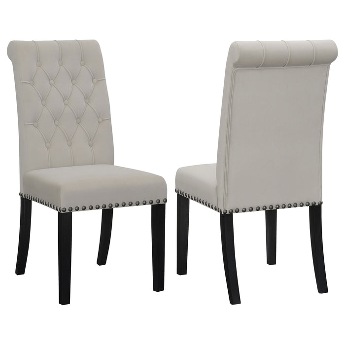 Alana Tufted Back Upholstered Side Chairs Beige (Set of 2)