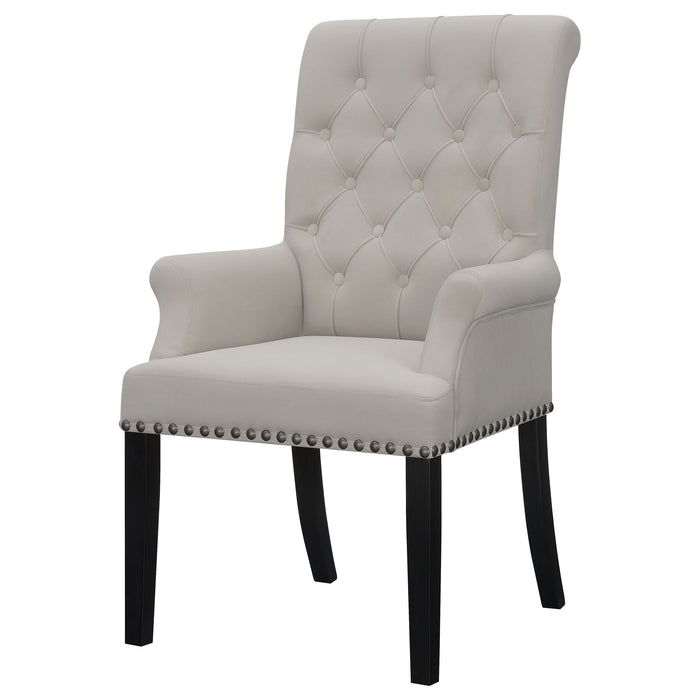 Alana Tufted Back Upholstered Arm Chair Beige