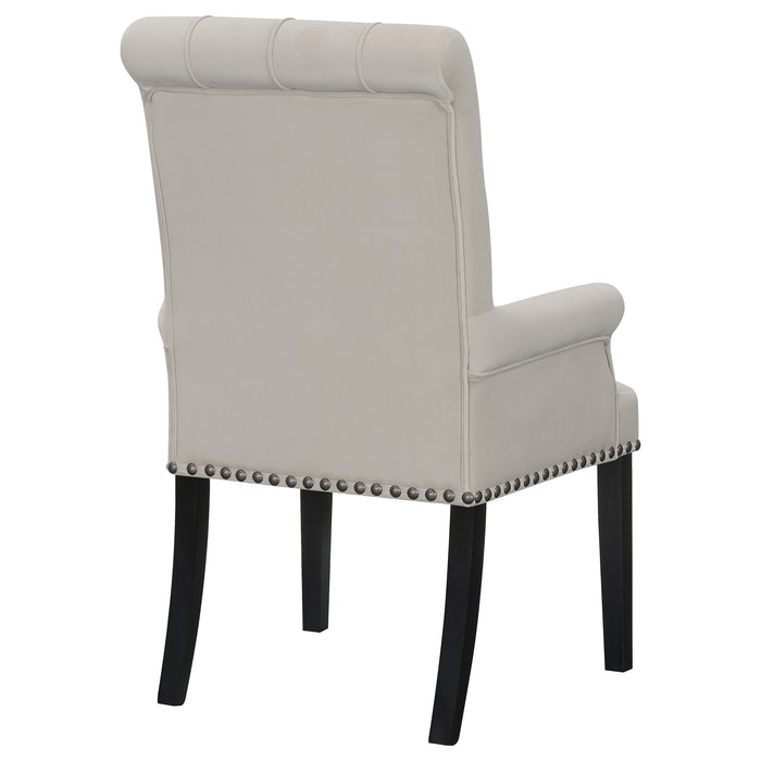 Alana Tufted Back Upholstered Arm Chair Beige