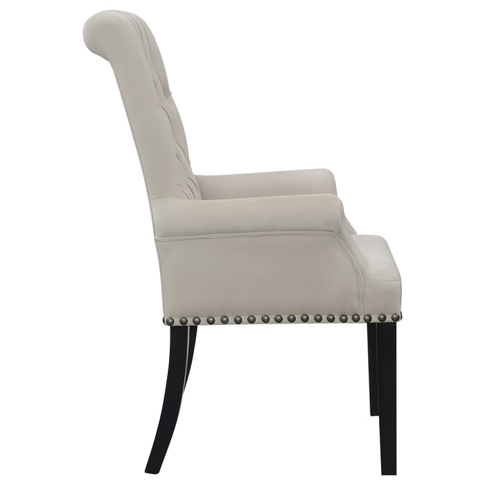 Alana Tufted Back Upholstered Arm Chair Beige