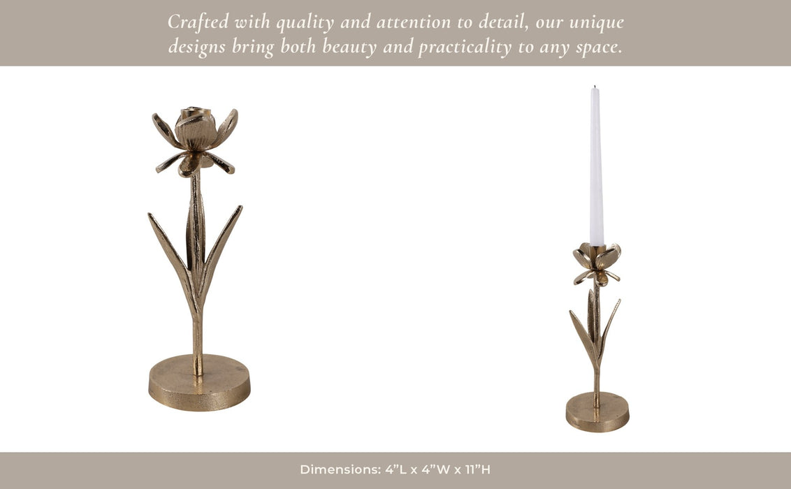 11x4-flower-bloom-taper-holder-champagne-9